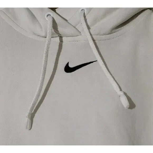 Men's Vintage 90's Nike Center Check Swoosh White Hoodie Sweatshirt - Small - Picture 2 of 5